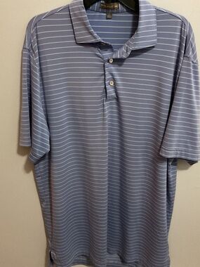 Men’s Peter Millar Summer Comfort Performance Striped Golf Polo, Large